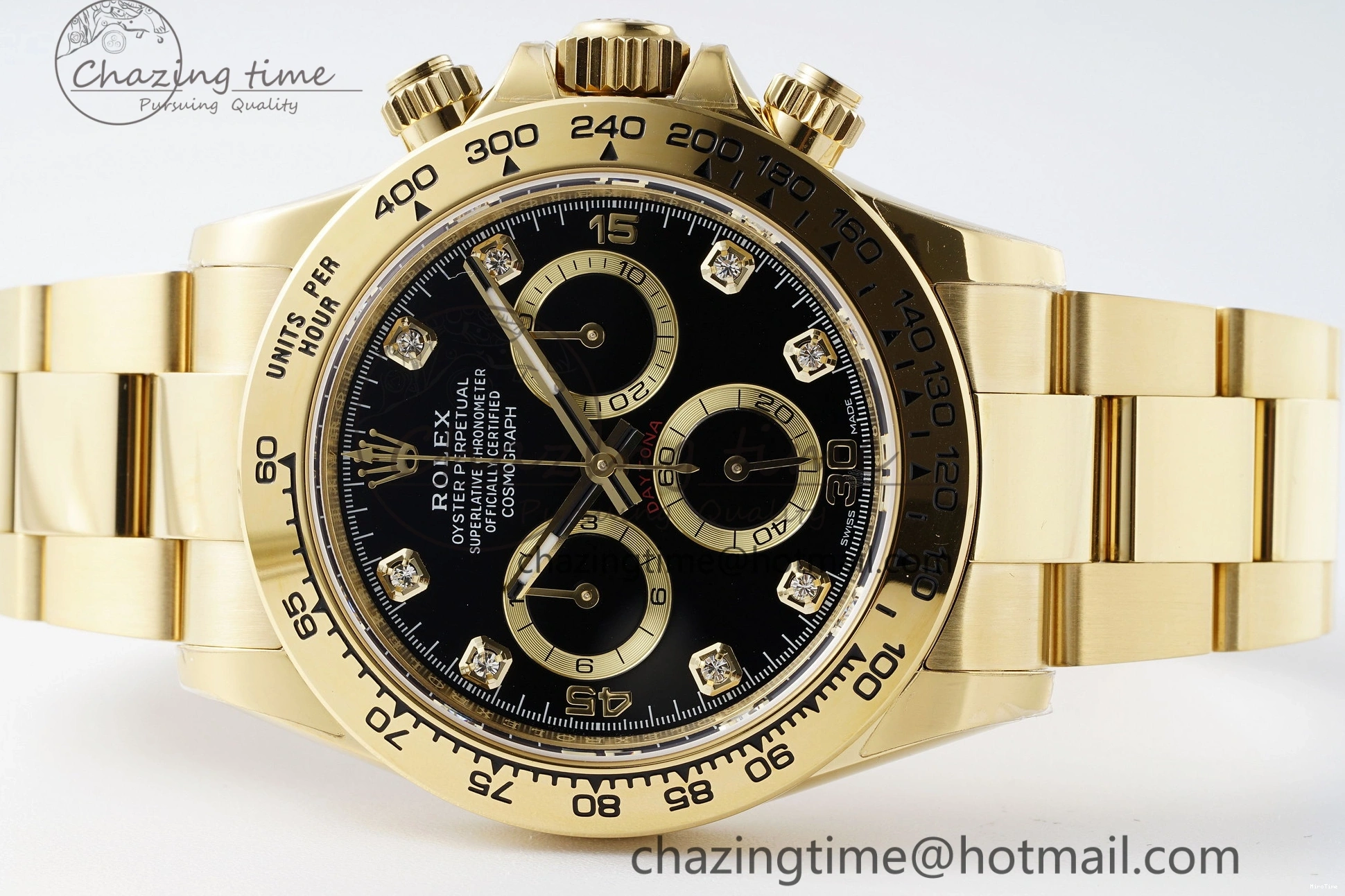 MiroTime 0228 Daytona 116508 BTF 1:1 Best Edition Black Diamonds Dial on YG Bracelet SA Sporty 2151